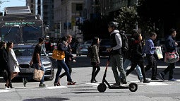 scooters, city streets, shared mobility