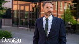 Chris Poulsen, Dean of the College of Arts and Sciences at University of Oregon, smiles