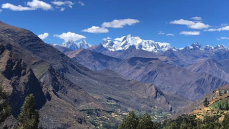 The Cordillera Huayhuash in the Central Peruvian Andes contains 70 percent of the world's tropical glaciers. Photo by Holly Moulton.