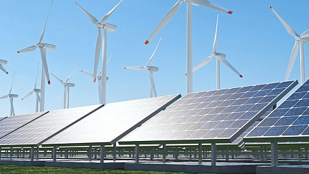 Windmills and solar panels