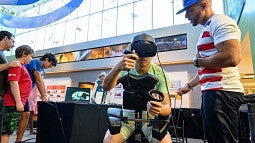 Danny Pimentel doing virtual reality research with children