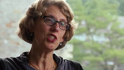 Professor Juliet Schor speaks in a medium close-up shot