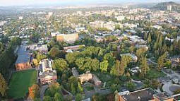 bird's eye view of University of Oregon campus