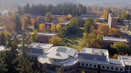 Aerial view of University of Oregon campus